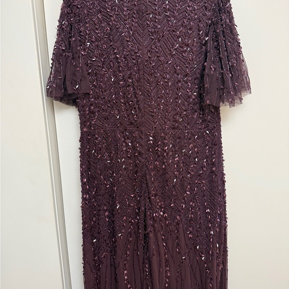 NWT | Mac Duggal 35109 Aubergine Purple Embellished Flutter Sleeve Gown Size12 - Picture 15 of 15